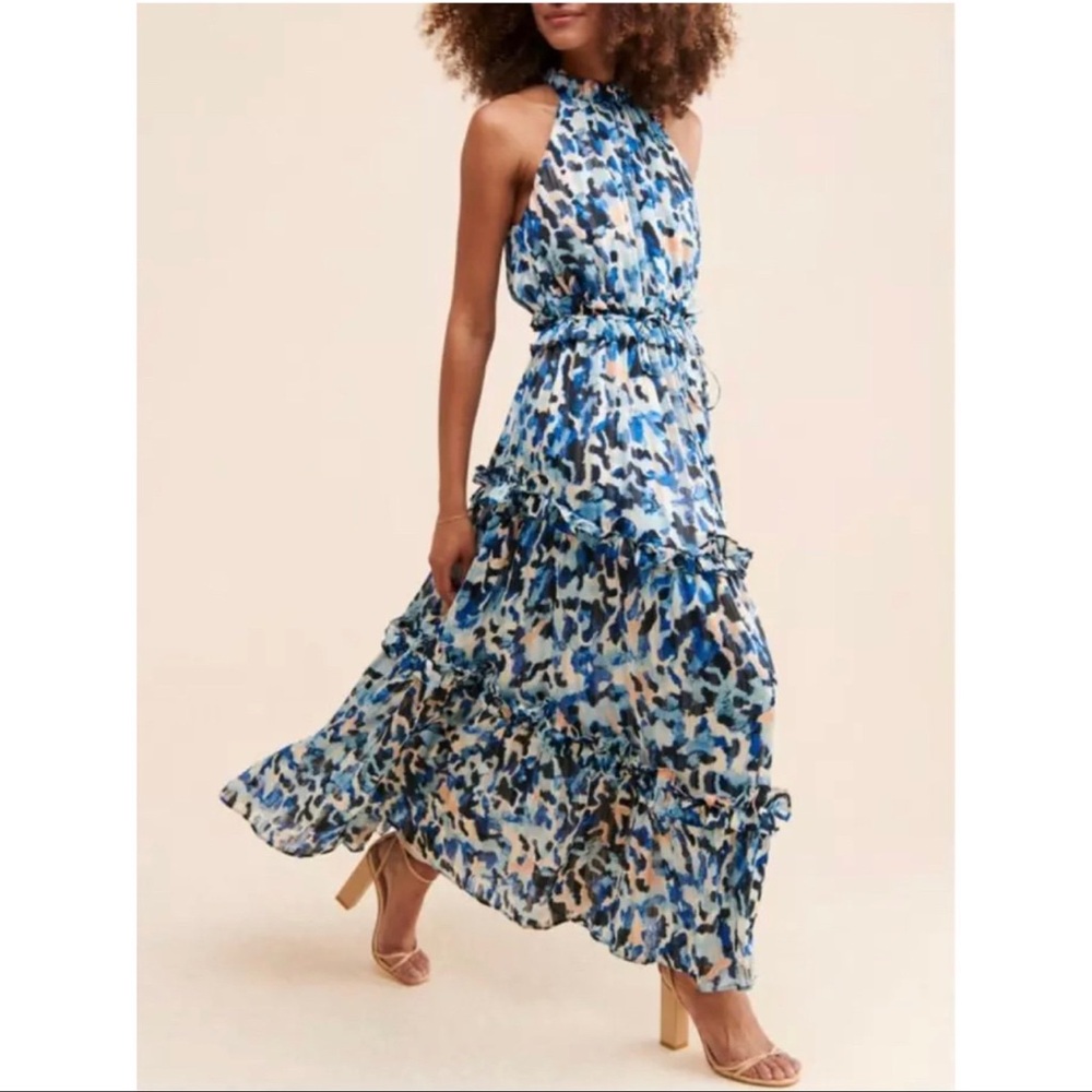 ELLIATT Iridescence Maxi Dress Size
Small Blue Multicolor Formal Gown
Ruffle